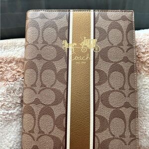 Coach Brown and Gold notepad/book